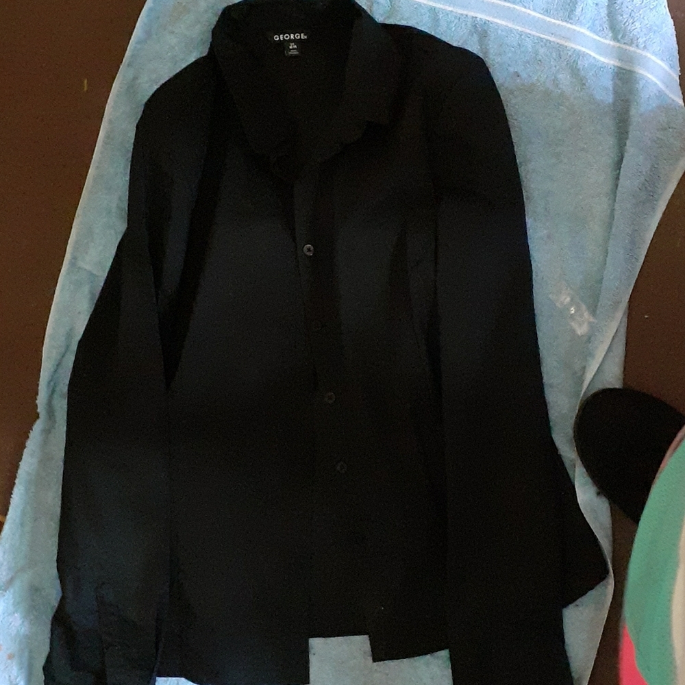 George longsleeve black button up shirt